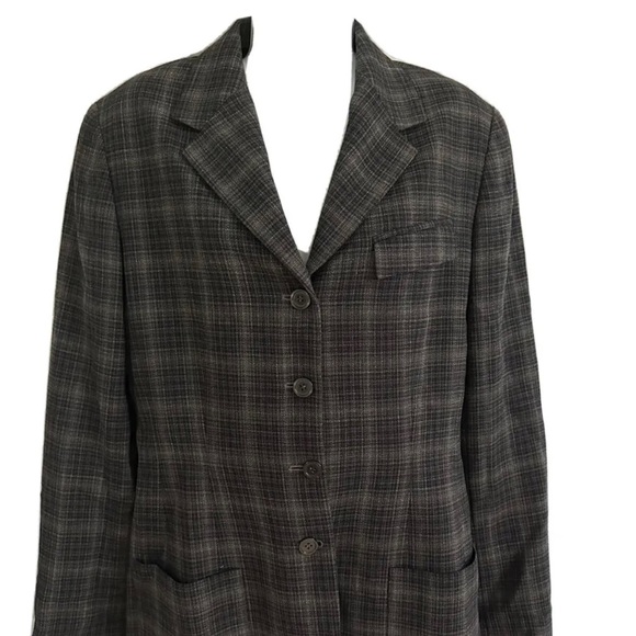 Vintage Anne Klein Plaid Blazer Jacket Domestic Sample Style 15J17 Size 8 - Picture 1 of 8